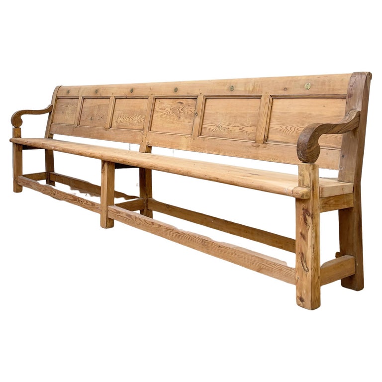 Large french wooden bench c.1930 For Sale at 1stDibs