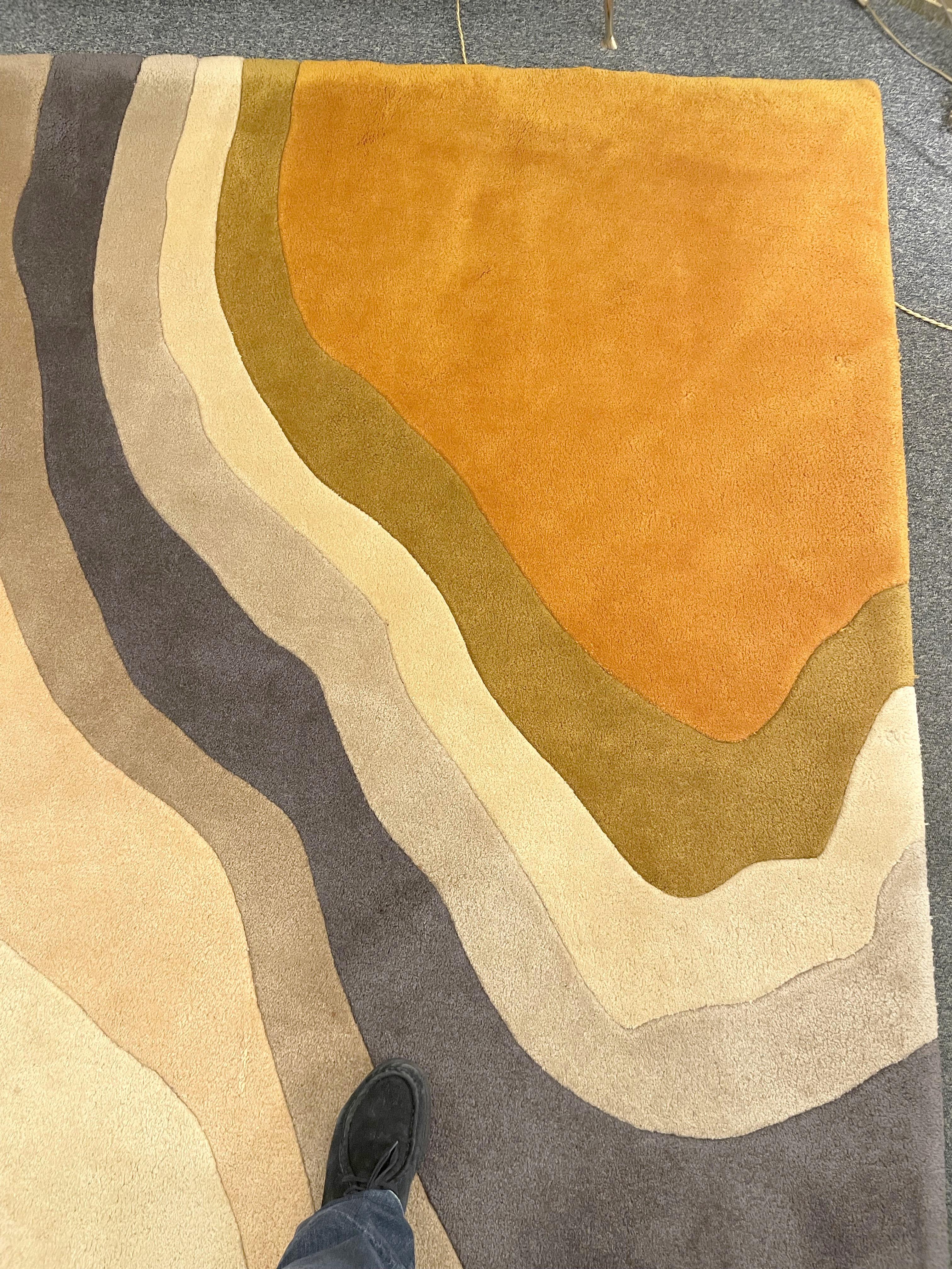 Late 20th Century Large French wool carpet of the 1970s.
