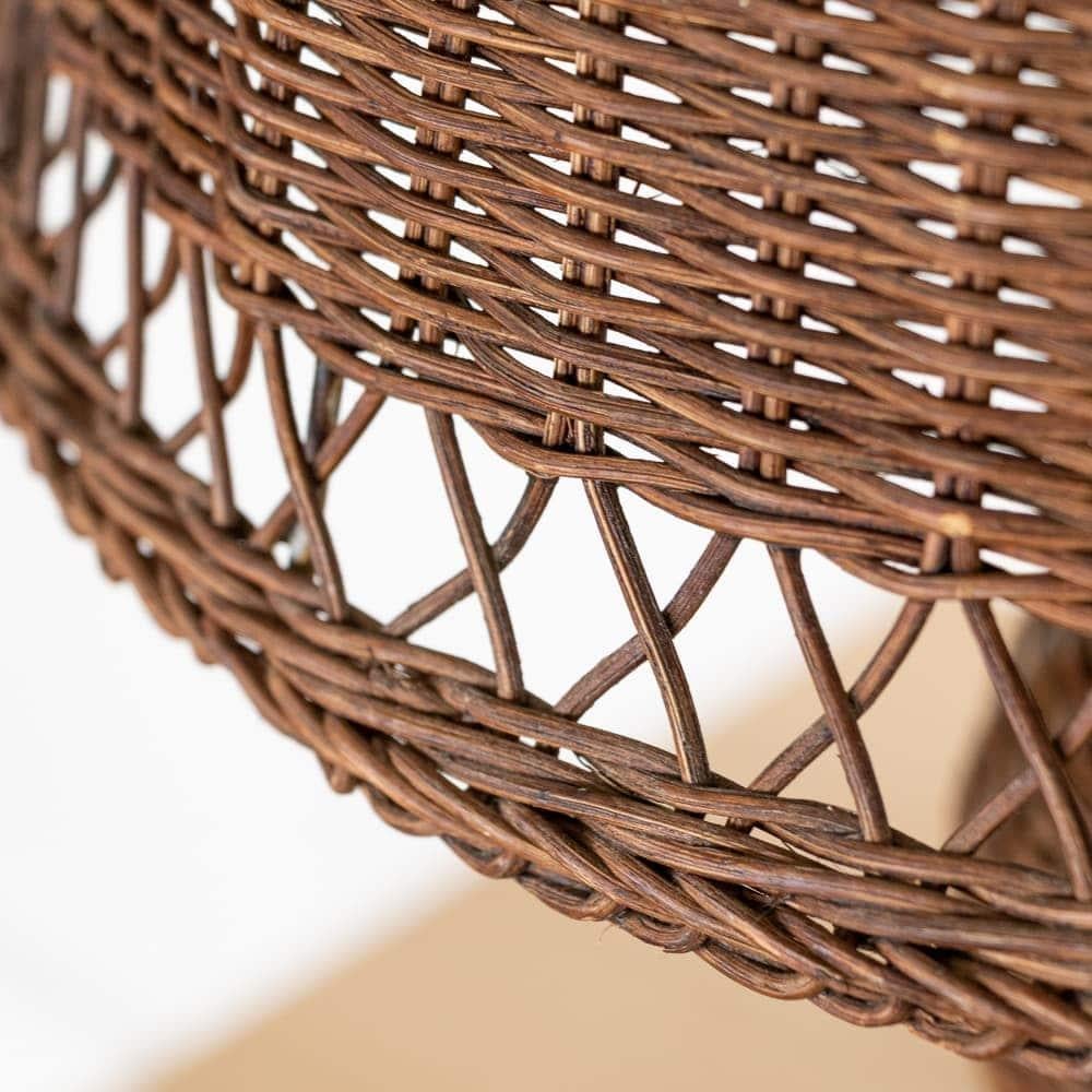 Large French Woven Wicker Lamp 4