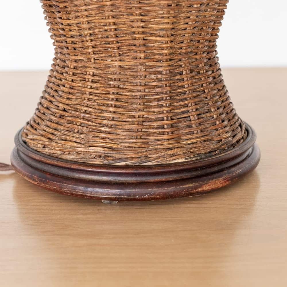 Large French Woven Wicker Lamp 5
