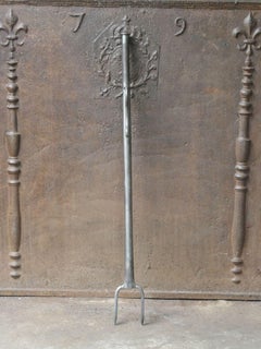 Large French Wrought Iron Blow Poker, Victorian Style