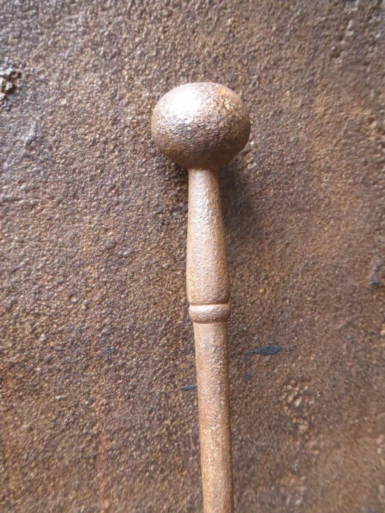 Large French Wrought Iron Fireplace Tools or Fire Tools, 18th Century ...