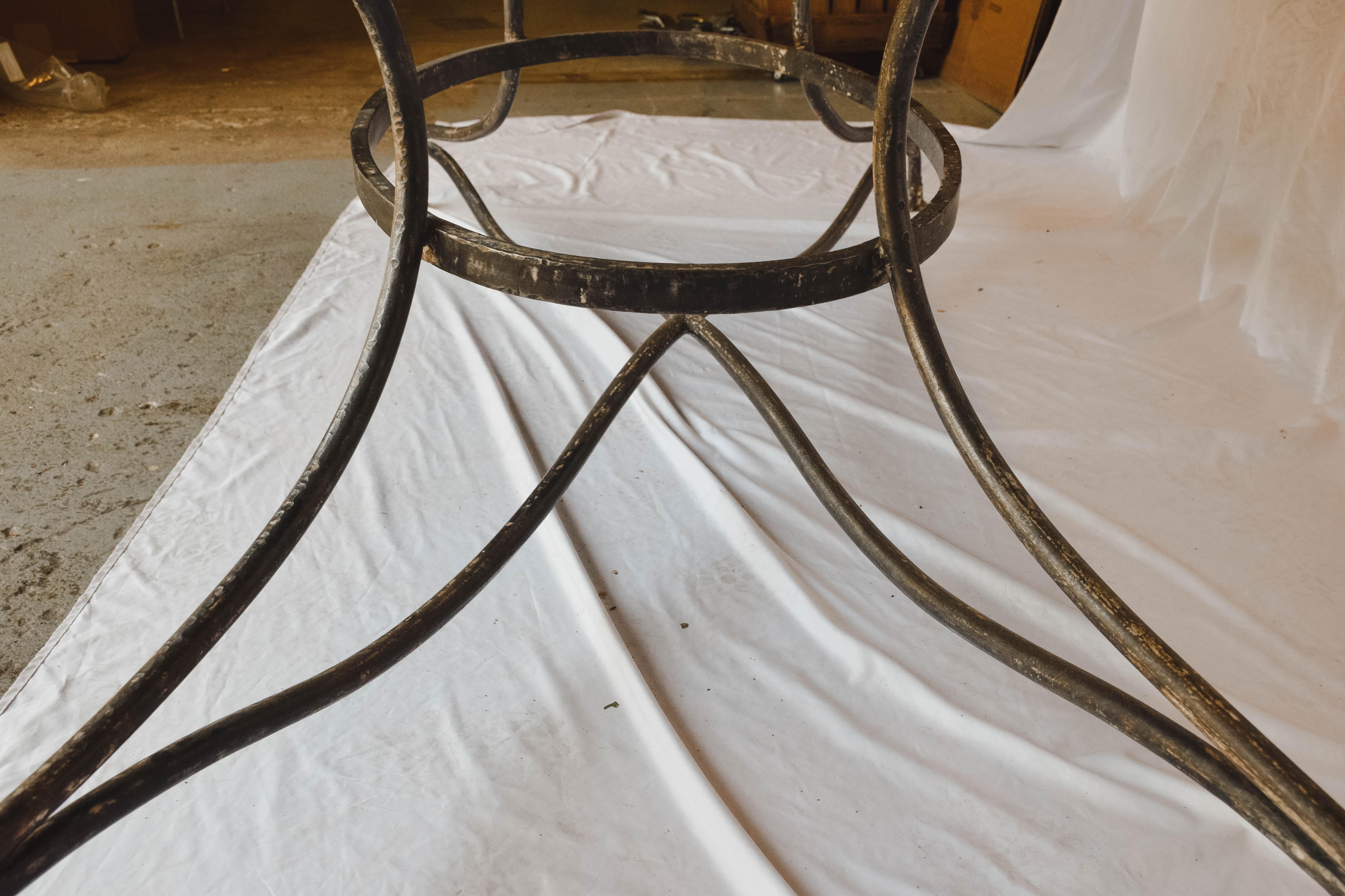 Large French Wrought Iron Garden Table from Arras with Rectangular Top 2