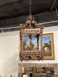 Large French Wrought Iron Lantern