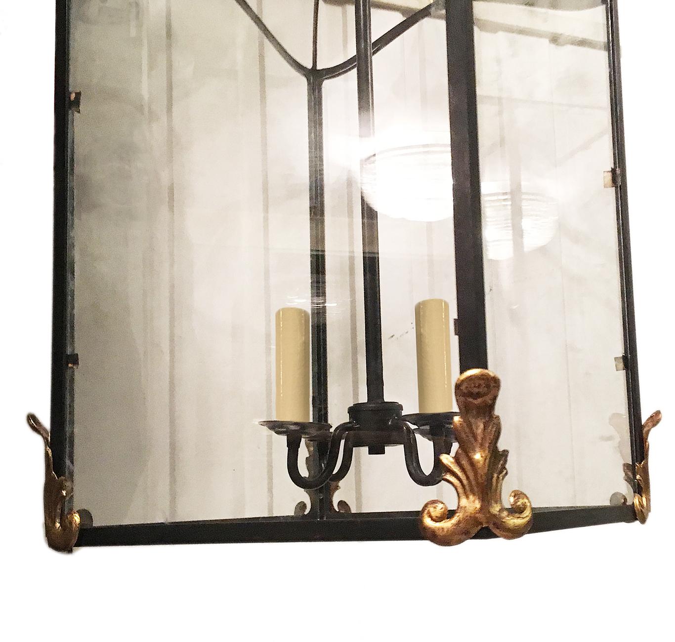 Large French Wrought Iron Lantern For Sale 1
