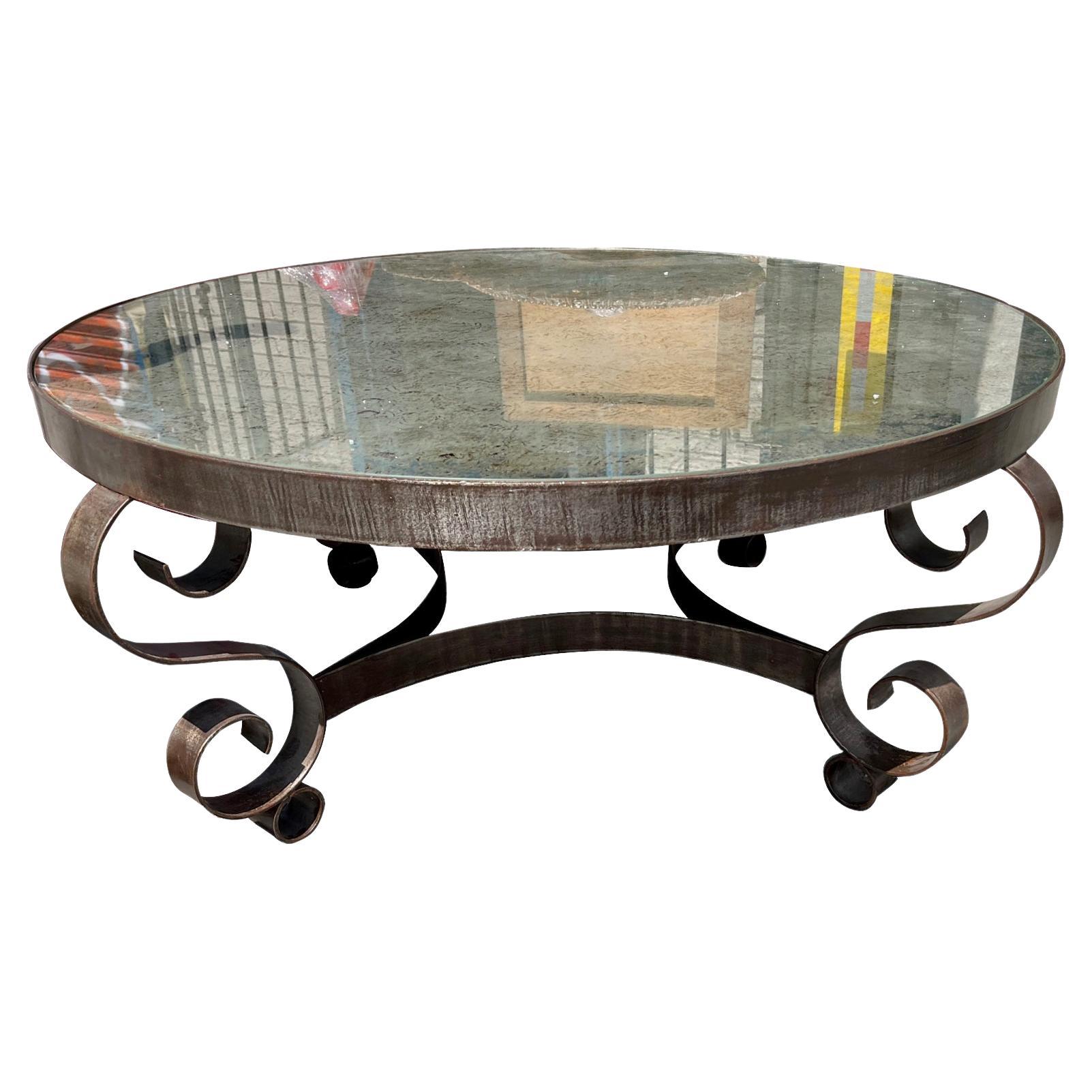 Large French Wrought Iron Table For Sale