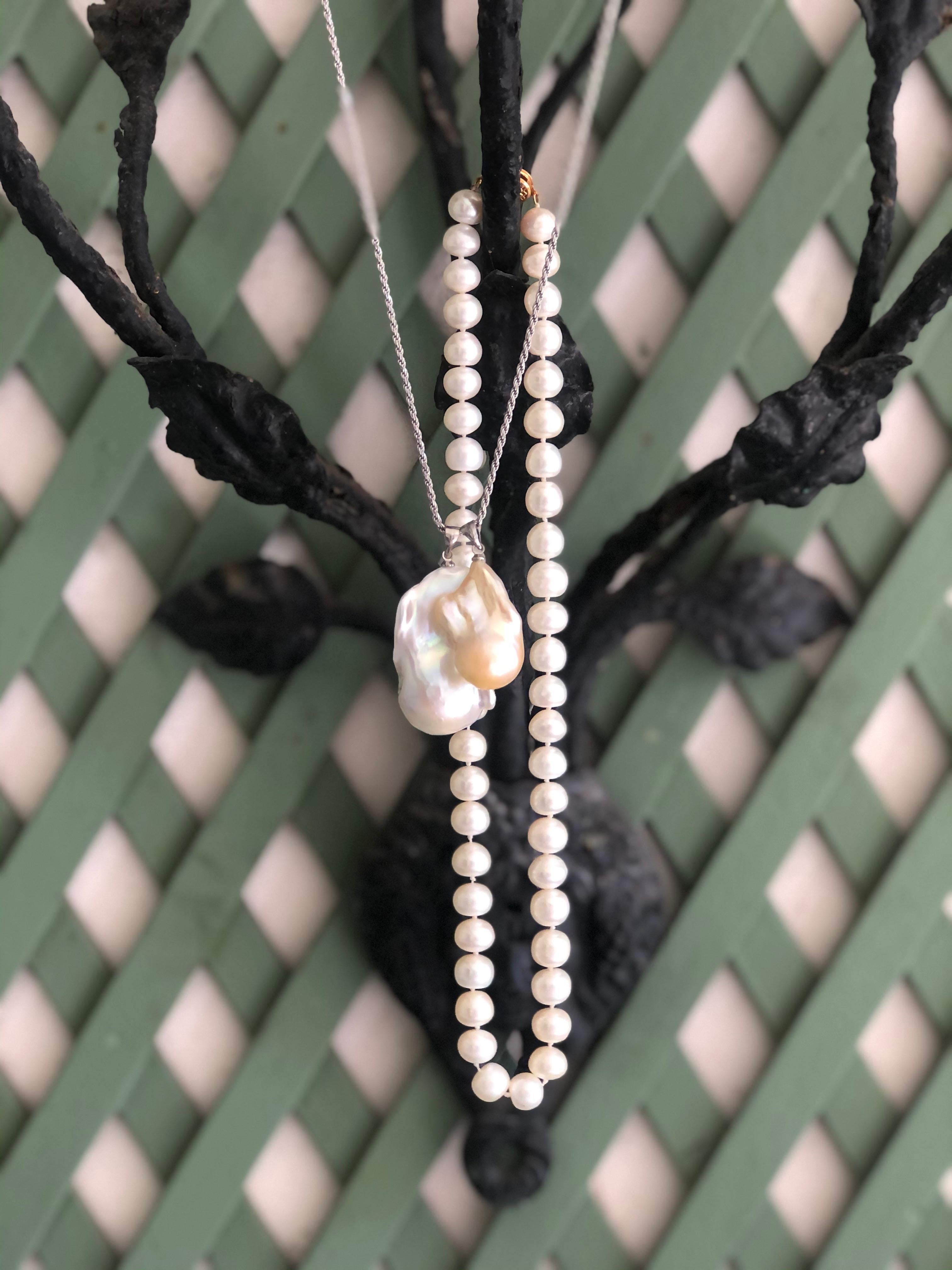 baroque pearl chain necklace