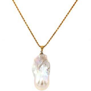Louis Rousselet Pendant Fringed Pearl Necklace at 1stDibs