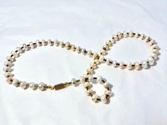 Large Freshwater Pearls andGolden Hematite Necklace with Vintage Clasp - 130g