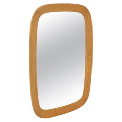 Large Fröseke AB Nybrofabriken Wall Mirror, Solid Oak Frame, Sweden, 1960's