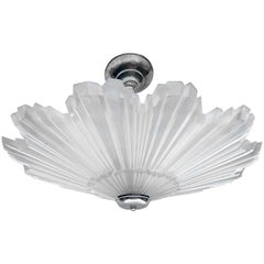 Vintage Large Frosted Glass Fixture