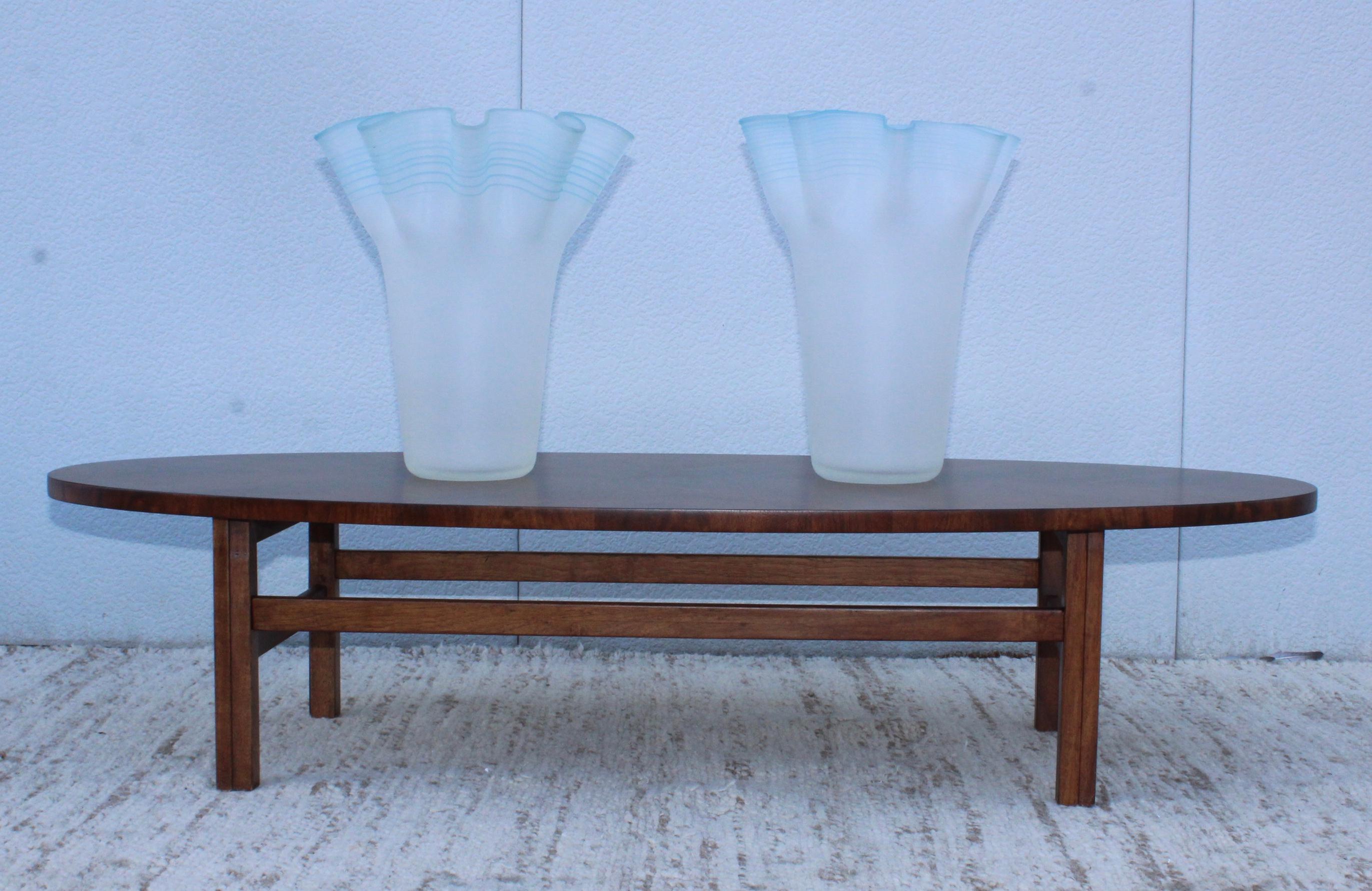 Large Frosted Glass Handkerchief Italian Vases 9