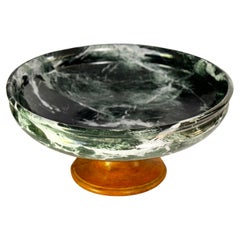 Large Fruit Bowl In Ceramic Faux marbre Italy 1970