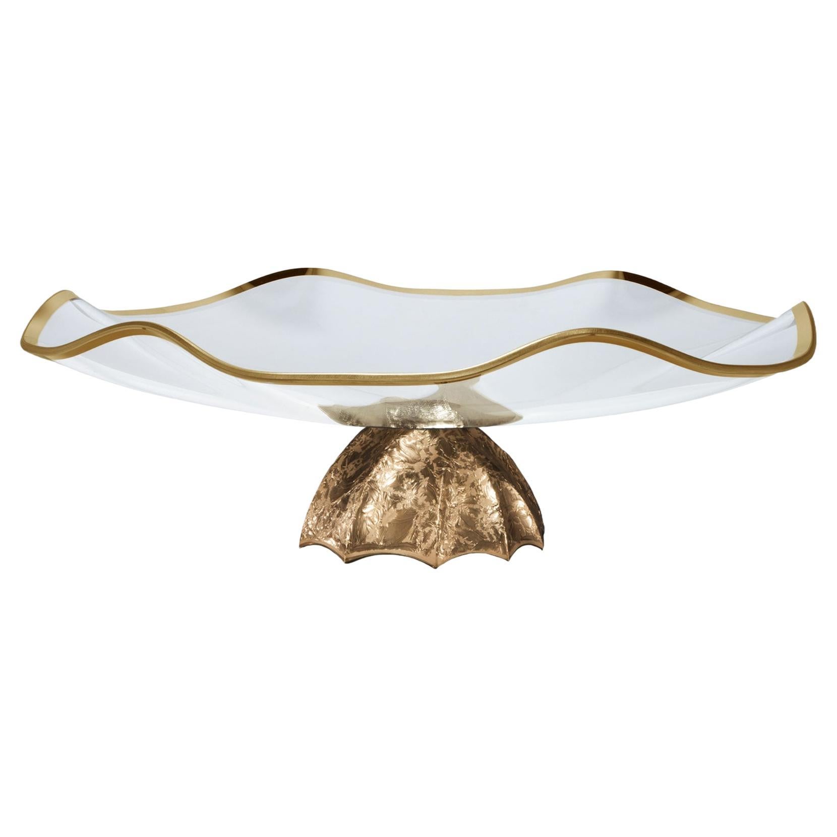 Large Fruit Bowl in Gold by Vetrerie di Empoli