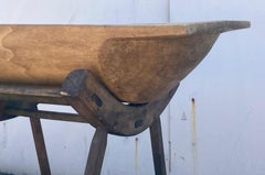 Large Fruitwood Trog or Dough Bowl on Oak Stand