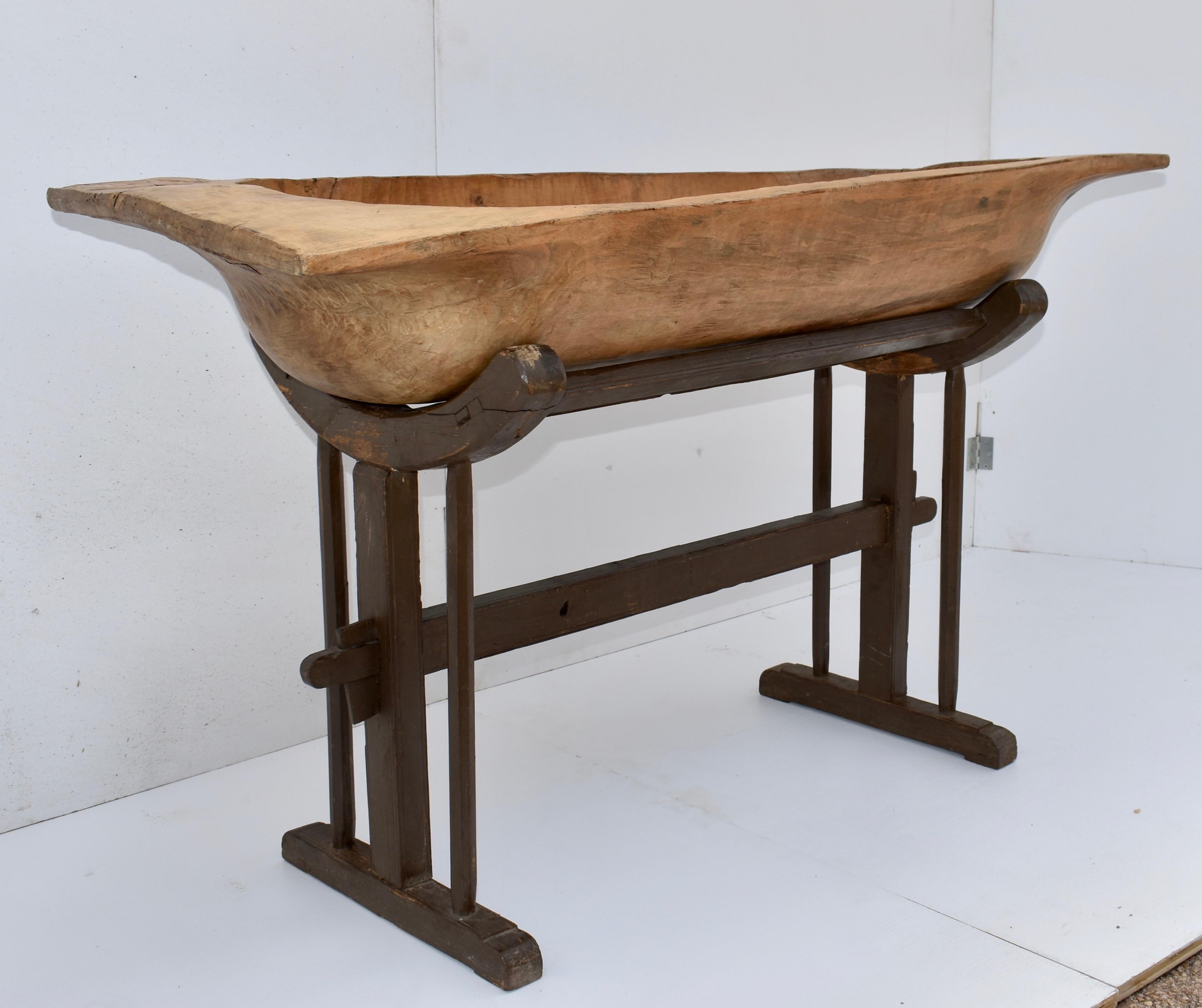large antique dough bowl