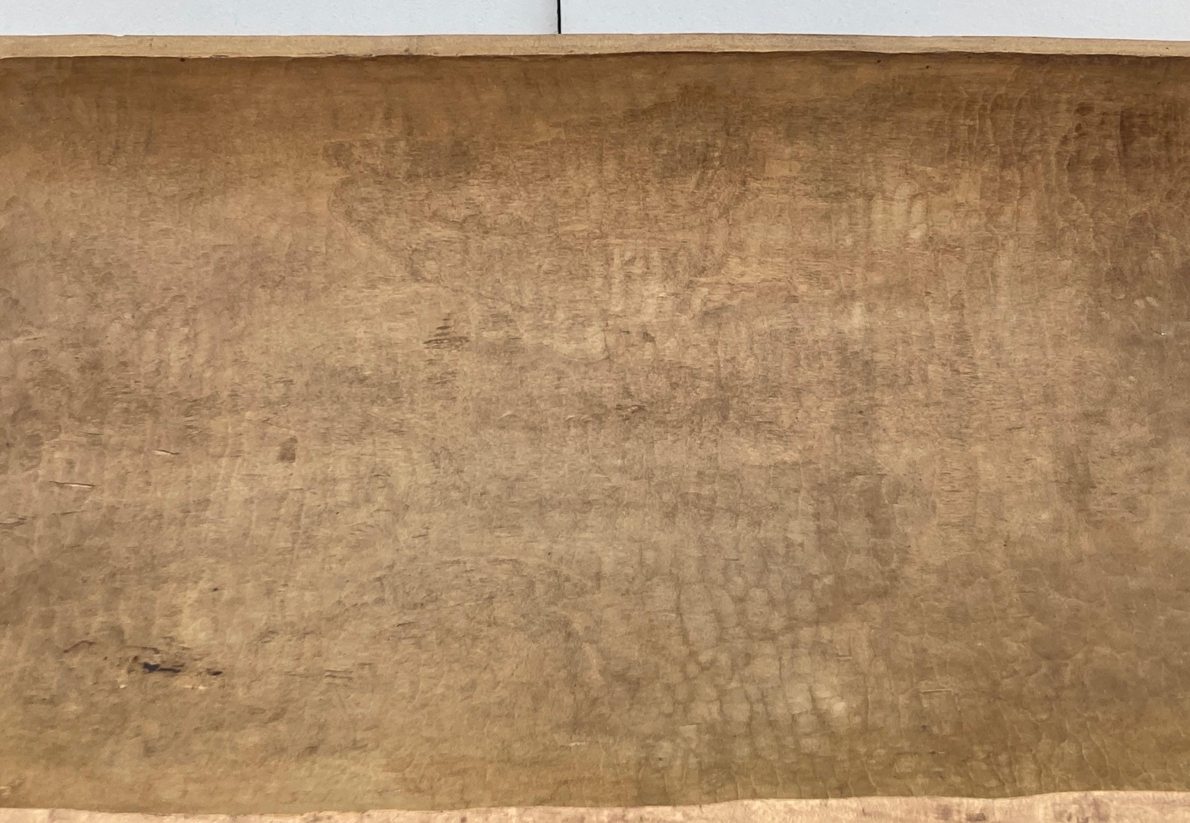 Lucidato Grande trog o ciotola per l'impasto in legno di frutta su supporto in Oak in vendita