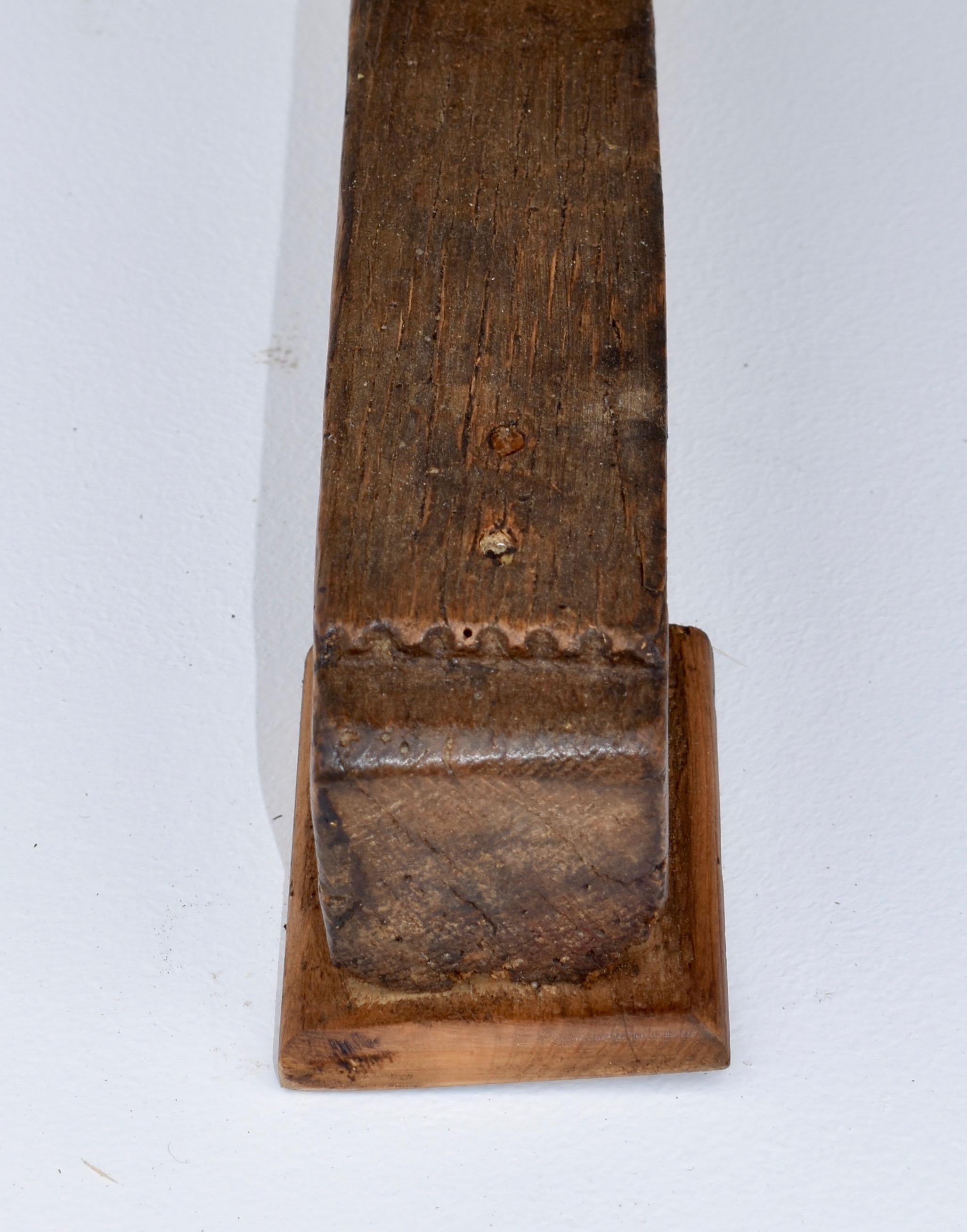 Large Fruitwood Trog or Dough Bowl on Oak Stand In Good Condition In Baltimore, MD
