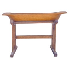 Grande trog o ciotola per l'impasto in legno di frutta su supporto in Oak