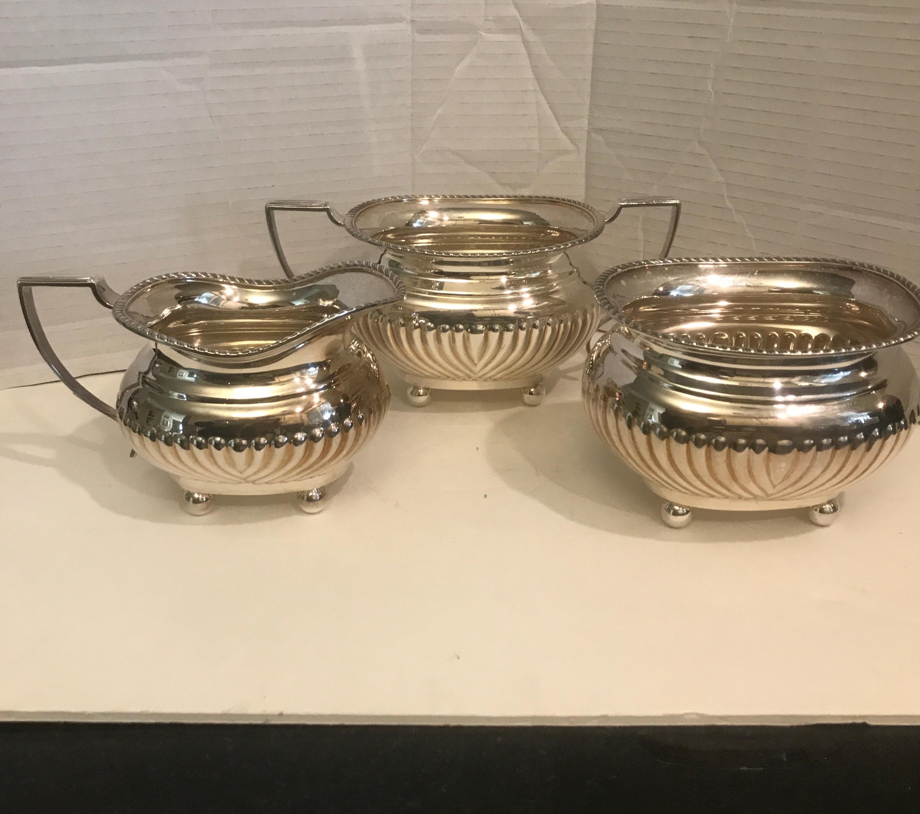 Large Full English Service Heavy Silver Plate Tea and Coffee Set 6