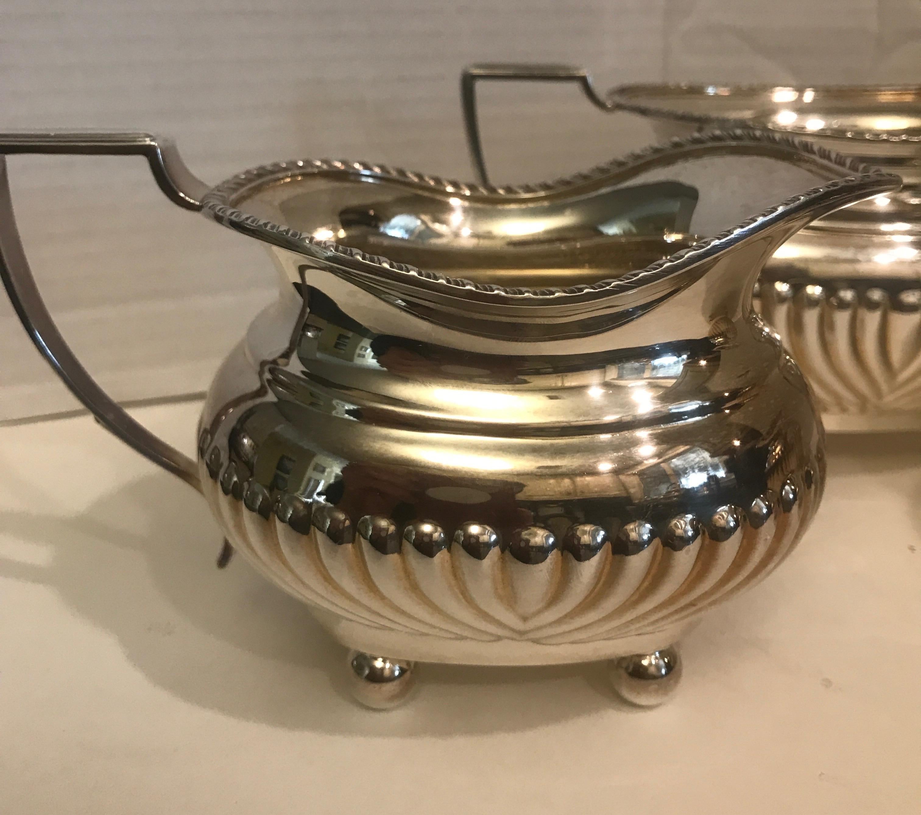 Large Full English Service Heavy Silver Plate Tea and Coffee Set 7