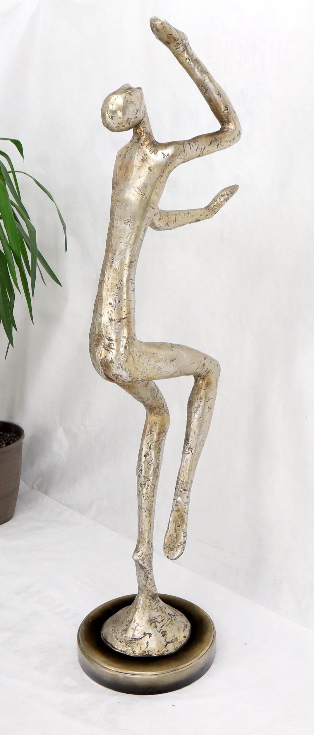 Large Full Height Tall Silver Gilt Composite Sculpture of a Dancer For Sale 4