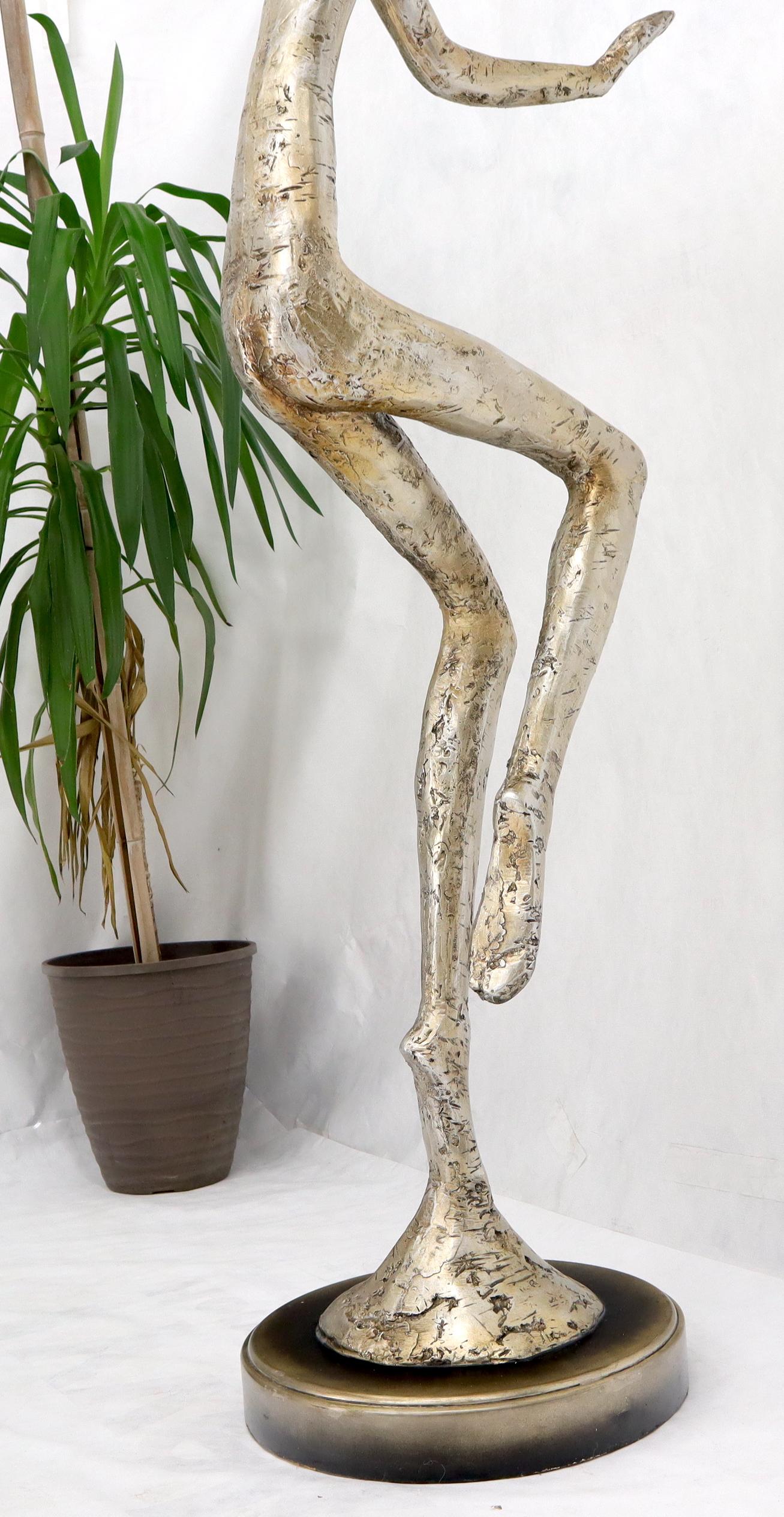Large Full Height Tall Silver Gilt Composite Sculpture of a Dancer For Sale 5