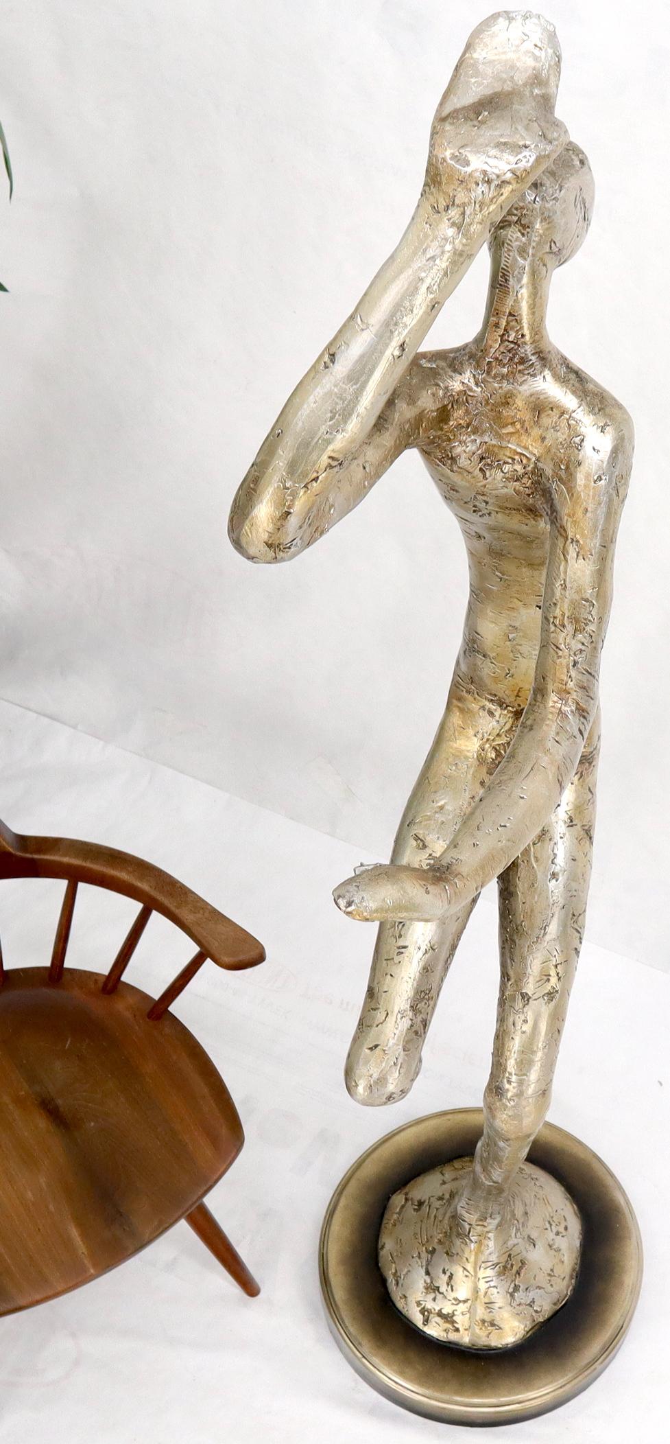 American Large Full Height Tall Silver Gilt Composite Sculpture of a Dancer For Sale