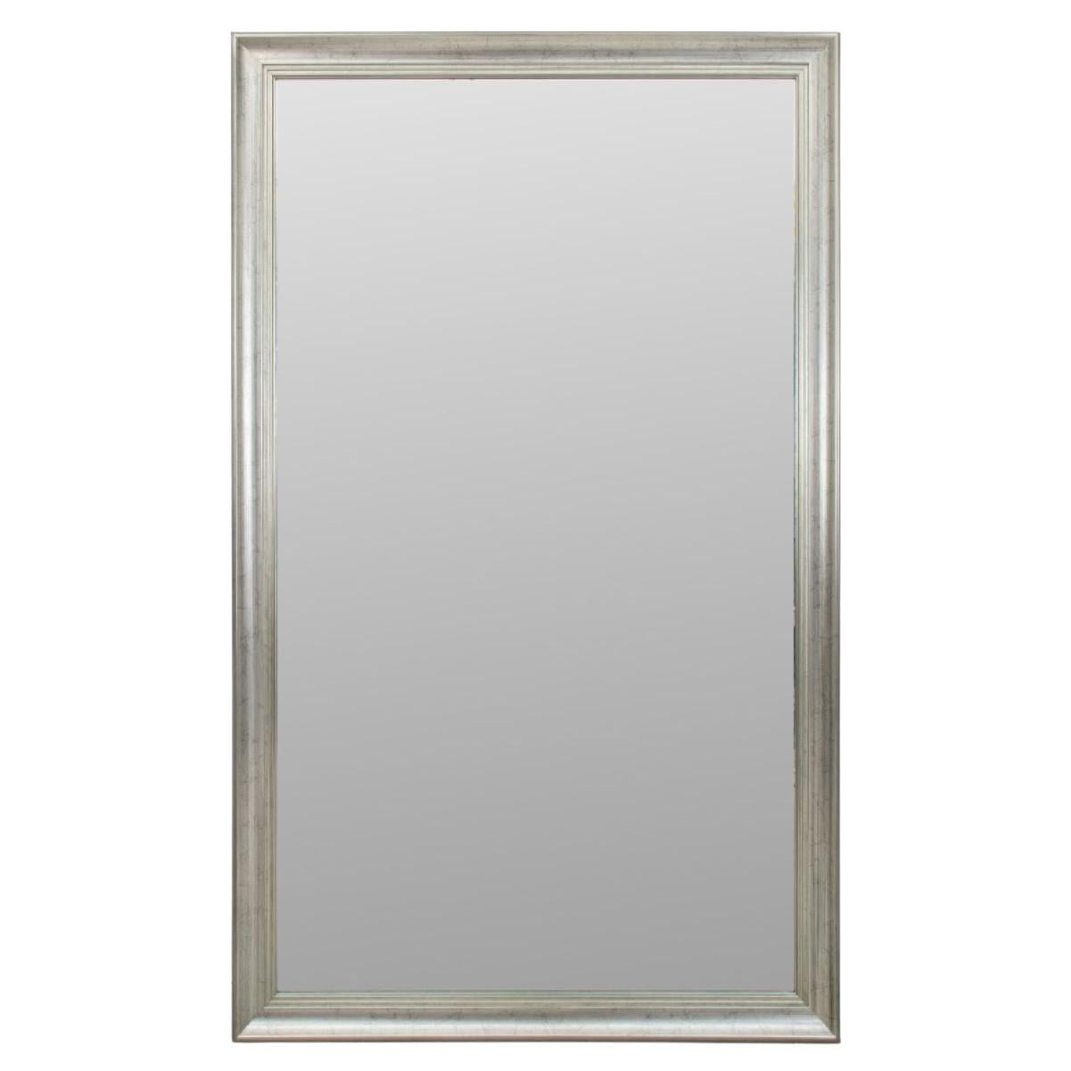 Large Full Length Silvered Wood Mirror For Sale