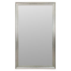 Grand miroir en bois argenté