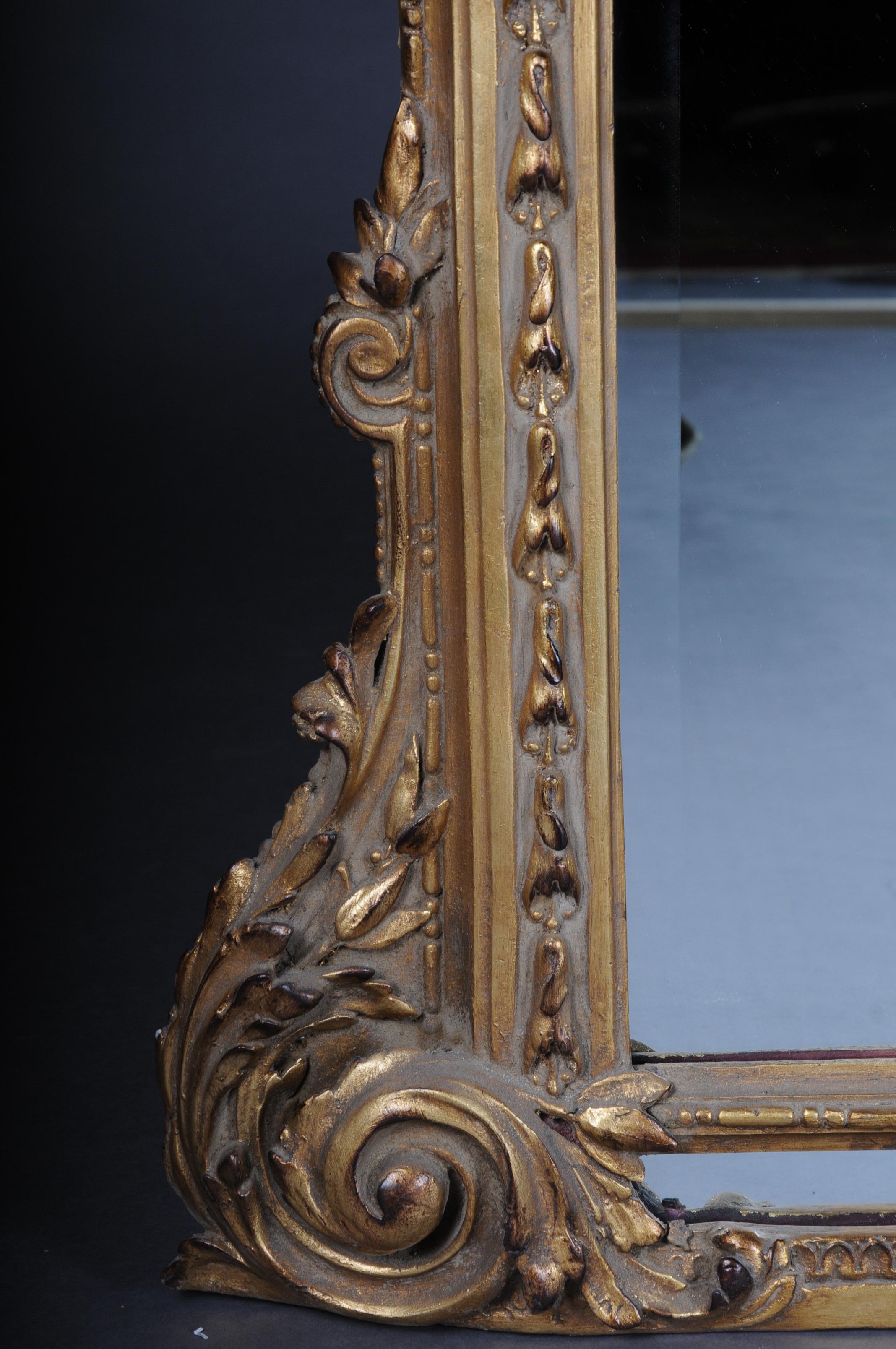 Grand miroir sur pied de style Louis XVI en bois de hêtre massif en vente 6