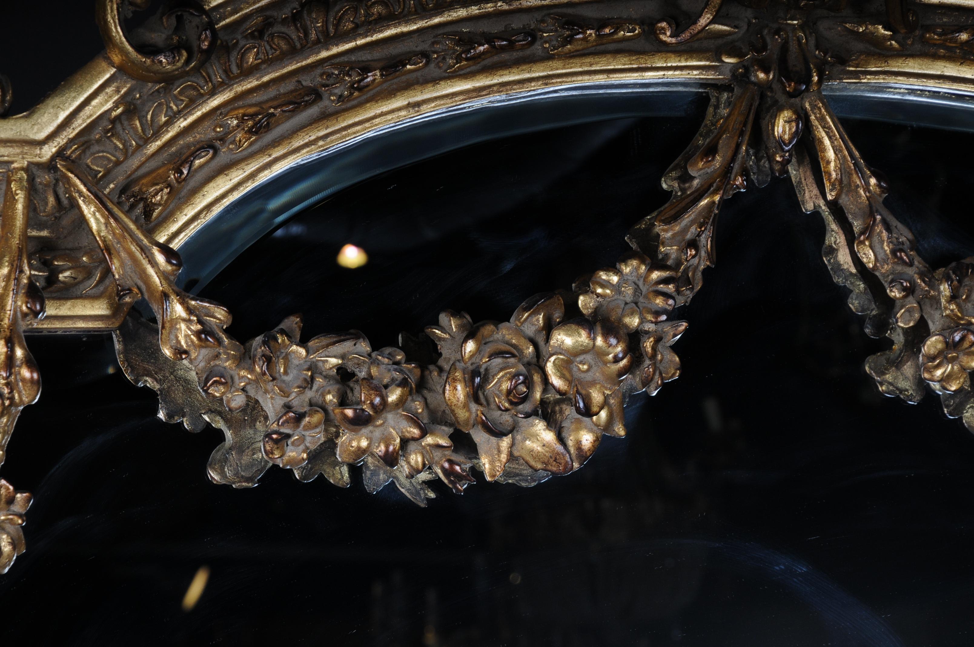 Grand miroir sur pied de style Louis XVI en bois de hêtre massif en vente 9