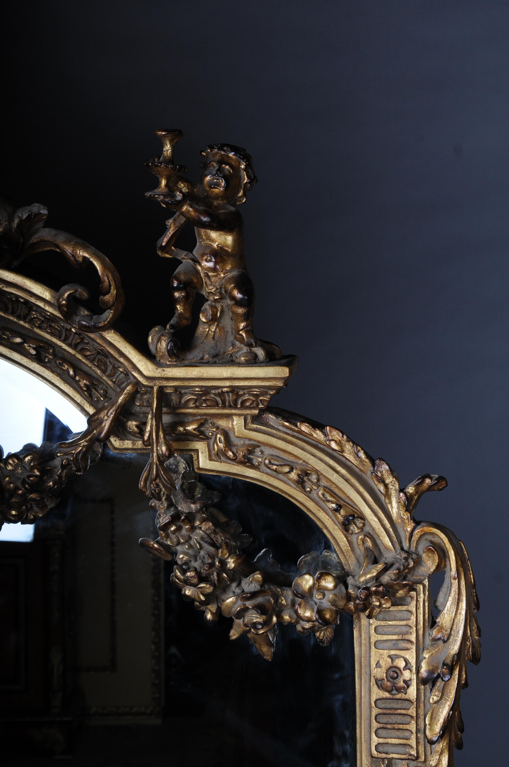 Large Full-Length Standing Mirror in Louis XVI, solid beechwood For Sale 2