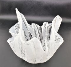 Large Fulvio Bianconi for Venini Murano Art Glass Fazzoletto or Handerchief Vase