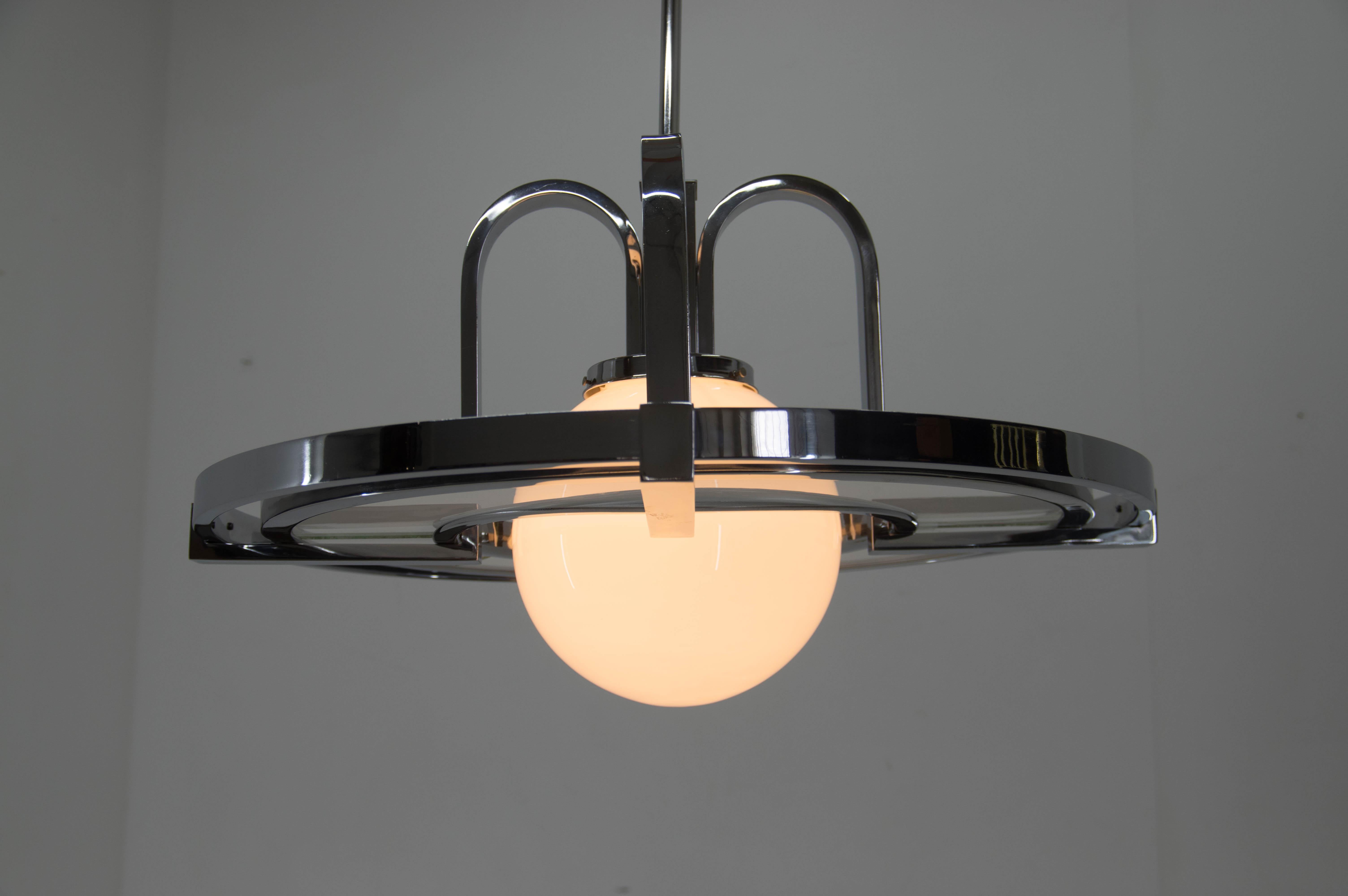Large Functionalist / Bauhaus Chandelier, 1930s For Sale at 1stDibs