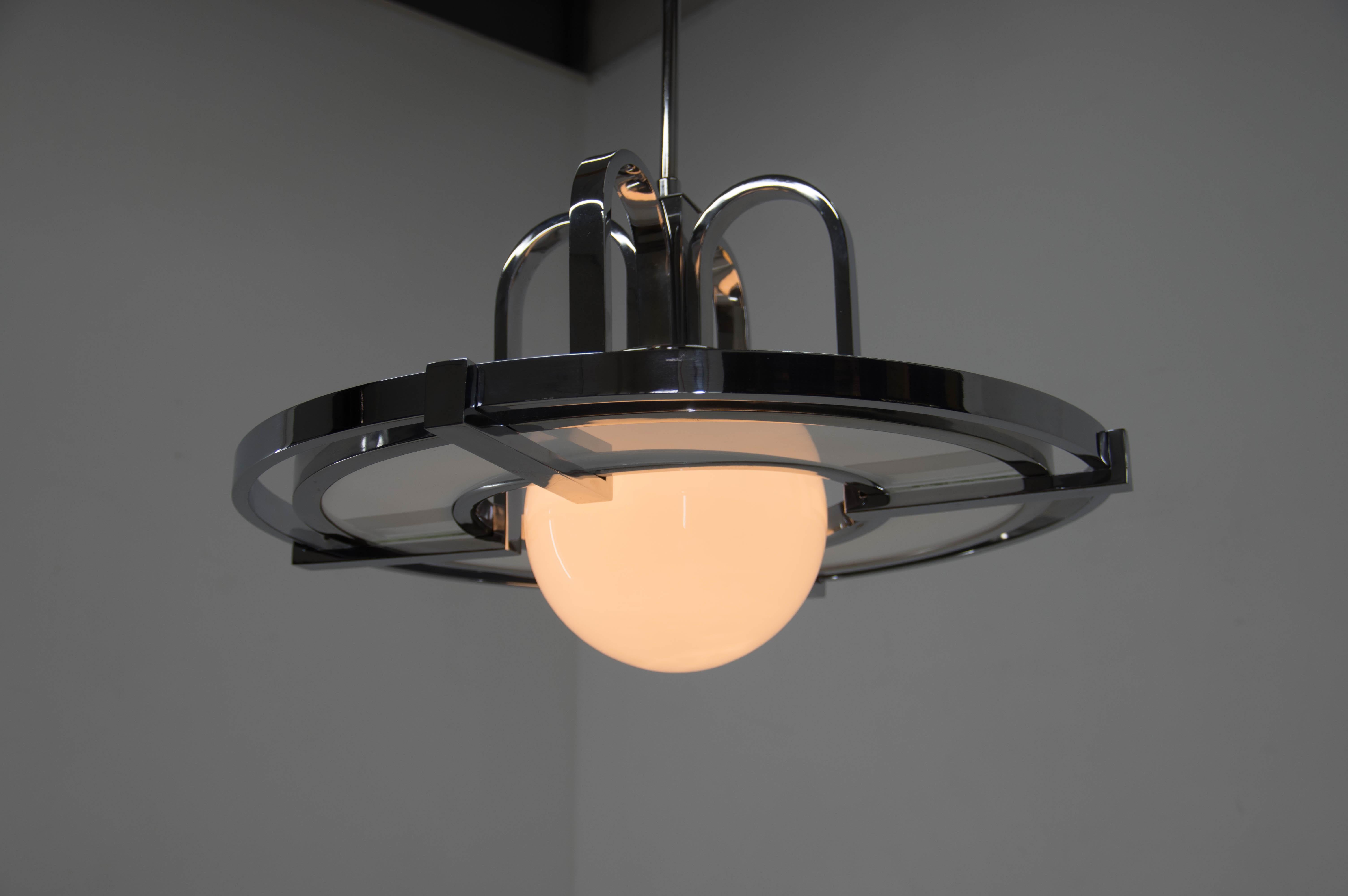 Large Functionalist / Bauhaus Chandelier, 1930s For Sale at 1stDibs
