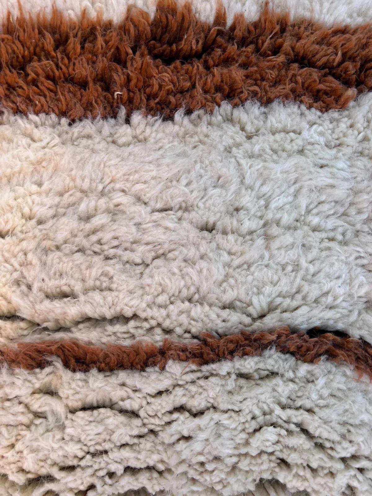 Woven Large Funky Neutral Animal Print Modern Moroccan Wool Beni M'Rirt Handwoven Rug For Sale