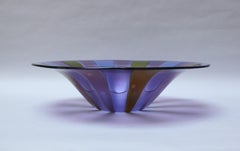 Large Fused Art Glass Bowl by Higgins