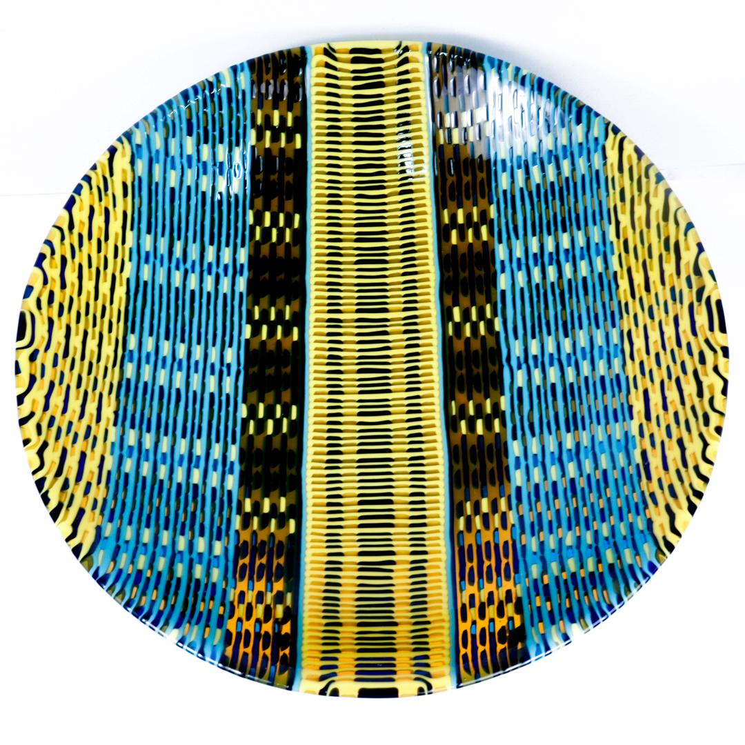 Grand bol en verre d'art fusionné intitulé « Navajo Weave » par Jeffery Phelps, 2010 en vente 6