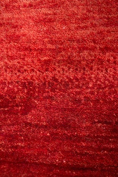 Large Cherry and Strawberry Red Contemporary Gabbeh Persian Wool Rug