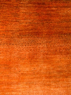 Large Orange and Coral Contemporary Gabbeh Persian Wool Rug