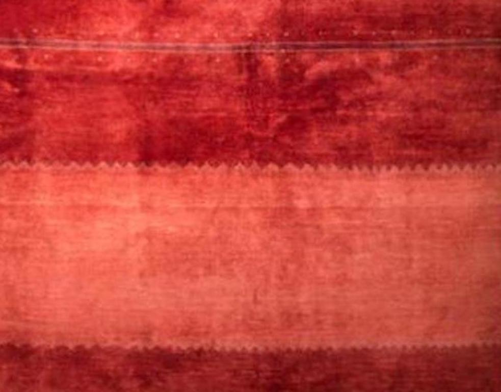 Hand-Knotted Large Red Striped Contemporary Gabbeh Persian Wool Rug  For Sale