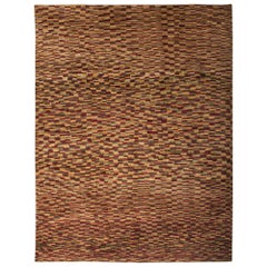 Large Brown Mosaic Contemporary Gabbeh Persian Wool Rug 