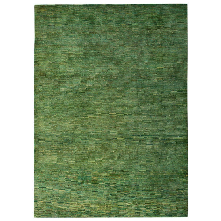 Large Green Contemporary Gabbeh Persian Wool Rug For Sale at 1stDibs