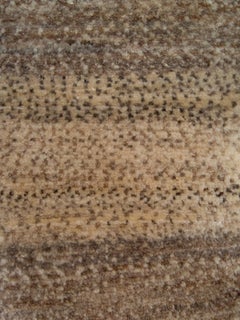 Large Brown and Cream Striped Contemporary Gabbeh Persian Wool Rug