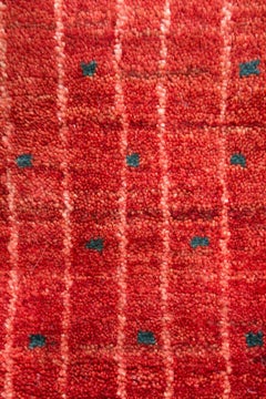 Large Clear Red Contemporary Gabbeh Persian Wool Rug