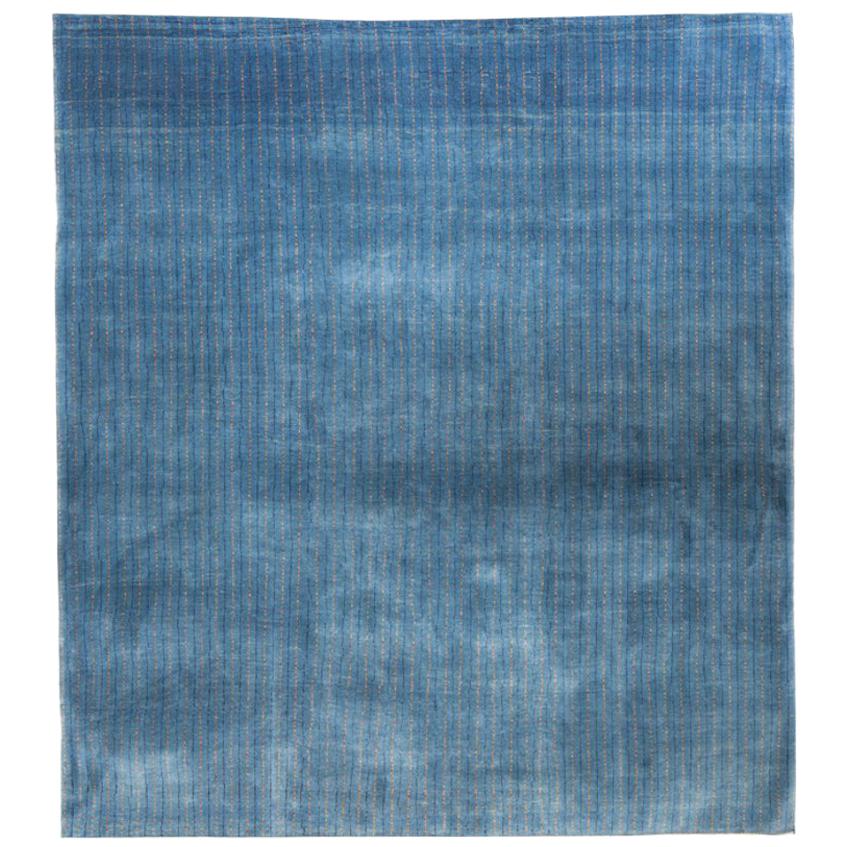 Large Denim Blue Contemporary Gabbeh Persian Wool Rug  For Sale