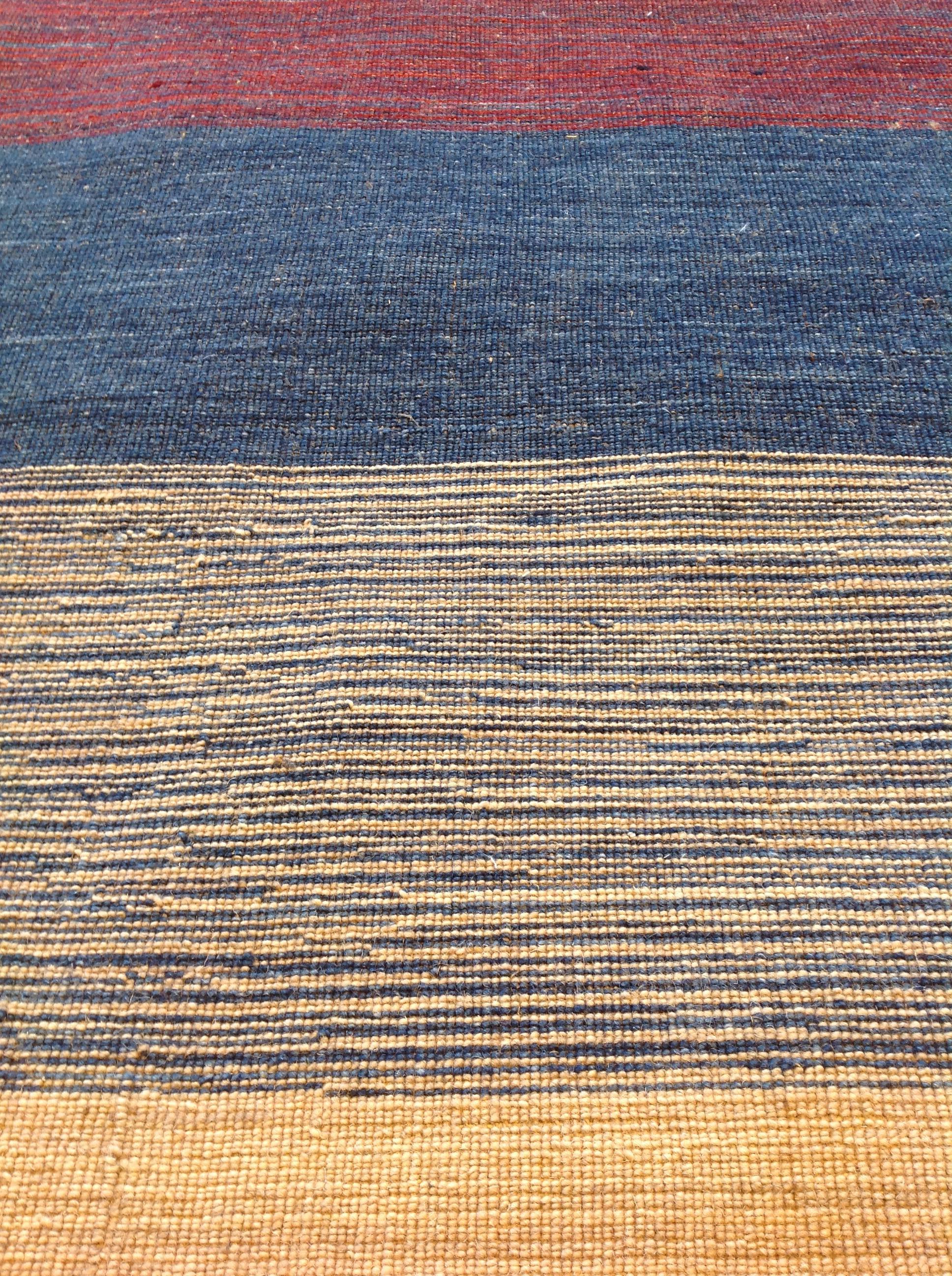 Large Gabbeh-Inspired Indian Wool Kilim In New Condition For Sale In Los Angeles, CA