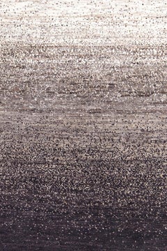 Large Contemporary Chocolate Brown and White Gabbeh Persian Wool Rug