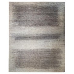 Large Contemporary Soft Brown and White Gabbeh Persian Wool Rug